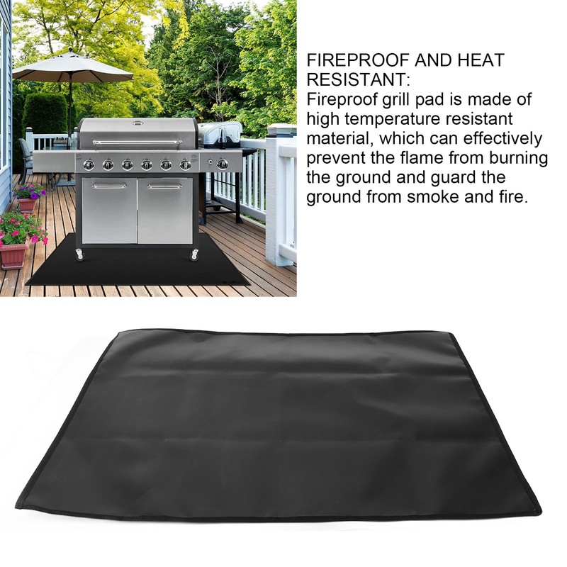 Under Grill Mat Double Sided Rectangular Silicone Fireproof Grill Pad