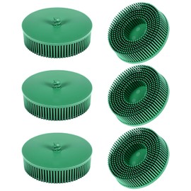 Lounsweer 6 Pack Bristle Disc 3 Inch Grit Abrasive Brush Deburring Electric Disc Brush Abrasive for Metal(Green,50#)