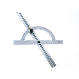PIMALDAUM® Angle Bevel, Bevel, Protractor 10-170° with Adjustable Rail, for Professional Measuring or Marking Angles and Angle Degrees (Metal, 150 x 300 mm)