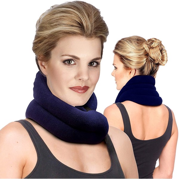 Neck Warmer Microwavable Heating Pads - Warmies, Moist, Heated Neck Wrap & Pillow in One - Microwave Heating Pad for Neck & Shoulders - Neck Thermal Warmer by Sunnybay (Navy Blue)