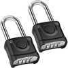Diyife Heavy Duty Combination Padlocks, [Weatherproof Outdoor][2Pack] Large 4 Digit Code Lock, 8mm Thick Long Shackle 304 Stainless Steel Shackle Padlock for Door School, Gym, Gate, Shed (Black)