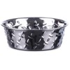 Loving Pets Diamond Plated Dog Bowl with Non-Skid Bottom, 1-Quart,