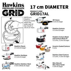 HAWKINS 17 cm Pressure Cooker Grid for Steaming Food and Container Cooking, Silver (GRID17AL)