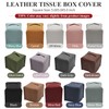 Livelab Tissue Box Cover, Square Decorative PU Leather Tissue Box