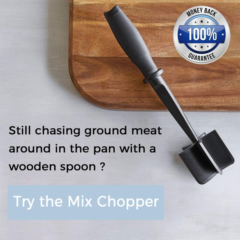 TMEDW Meat Chopper, 5 Curve Blades Ground Beef Masher, Heat