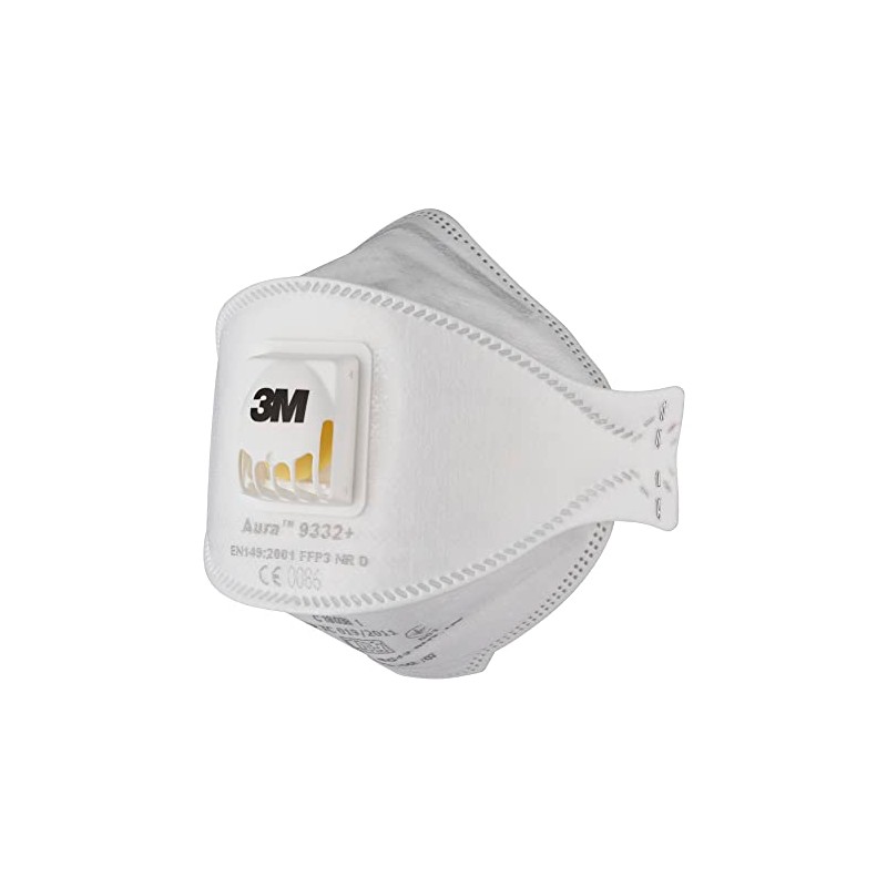 3M 3M™ Aura™ Particulate Respirator, FFP3, Valved, 9332+, 10 Masks