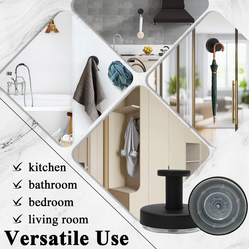 LifCratms 2 Pcs Suction Cup Hooks for Shower, Stainless Steel