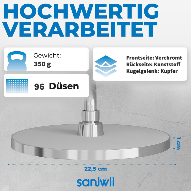 Rain Shower [Shower Head & Self-Cleaning] - Lime-Free & Rustproof