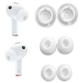Replacement Earbuds Tips Eartips for Galaxy Buds3 Pro, Ear Tips Silicone Ear Buds Ear Caps Ear Gels, S/M/L 3 Size 3 Pairs,White gj3pw3