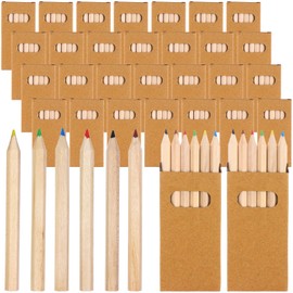 TBoxBo 50Packs/300Pcs Mini Drawing Colored Pencils 3.5 Inch Portable Short Fat Color Pencils Pre-sharpened Colored Pencils Mini Colouring Pencil Packs for Drawing,Sketching,Coloring Books (300)