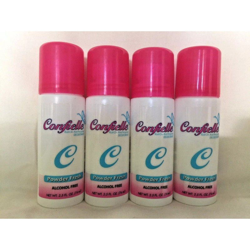 confielle LOT OF 4 Confielle Roll-On Deodorant Powder Fresh Scent