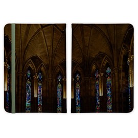 ShopQuality4U Stained Glass Windows - Cathedral Leather Passport Holder - for Men & Women - British Full Printed Passport Cover Case Passport Wallet