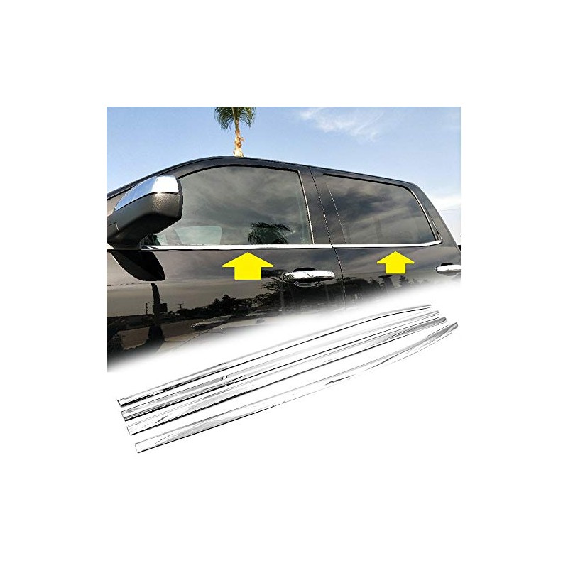 LJ INTERNATIONAL Quality Accessories 4pcs Stainless Steel Window Molding Trims