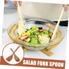 SHOWERORO 1 Set Wooden Salad Servers Spatula Fork Mixing Spoon