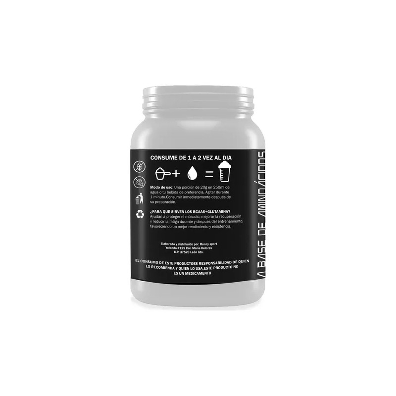 Suplemento Bcaas Glutamina 1kg Citrine Nutrition 50servis