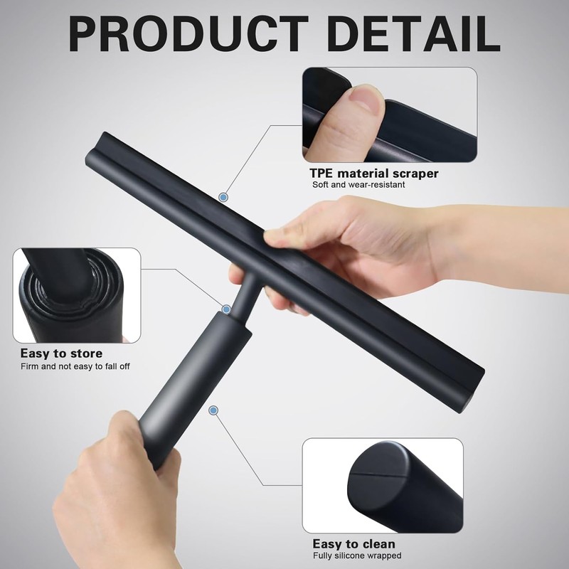 XFarske Extendable Shower Squeegee for Glass Doors, Shower Cubicle Squeegee