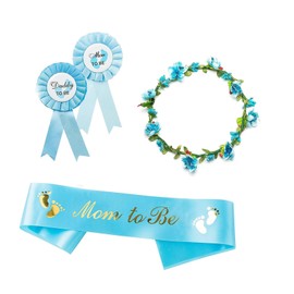 Snogisa It's Boy or Girl Gender Reveal Sash,Baby Shower Party Favors Decorations, Pregnancy Announcement Pink with Beautiful Ribbon and Black Glitter Text