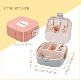 MultiValue Jewelry Box, Mini Jewellery Box for Women Travel Portable Jewelry Storage Case with Handle for Rings Earrings Necklace Lipstick Jewellery Box Organiser for Girls Wife Mother (Grey)