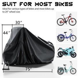 Unbranded MOONCOOL Adult Tricycle Cover Trike Bike Cover Outdoor Storage Waterproof Dust - Black