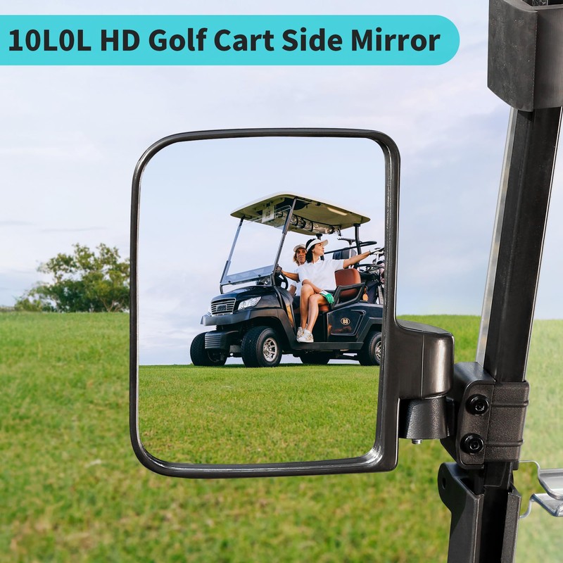 10L0L Golf Cart Mirror Sets -No Drilling Side Mirrors,Wide Angle