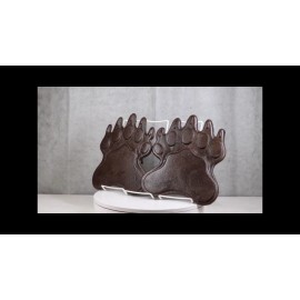 Ebros Gift Pack of 2 Cast Iron Grizzly Bear Left and Right Paws Garden Stepping Stones