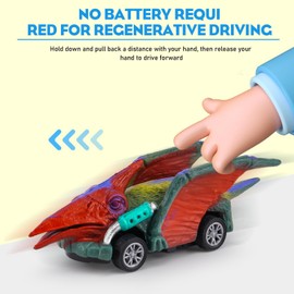 Ceeyoll 4 Pieces Dinosaur Toy Pull Back Car, Dinosaur Toy Car, Dinosaur Toy for Children, Car Toy Christmas Easter Birthday Gift for Boys Girls