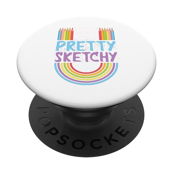 Pretty Sketchy Colored Pencils Artist Drawing Coloring Art PopSockets Swappable