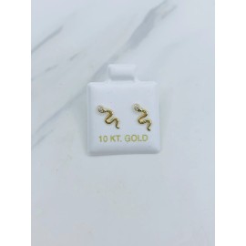 Unbranded 10k gold earrings snake  Screwback  Aretes de vibora oro 10 kilates tornillo