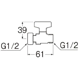 SANEI V662-13 Ball Valve with Nut, One-touch Handle On/Off, Nut Rotation, Gasket Sold Separately