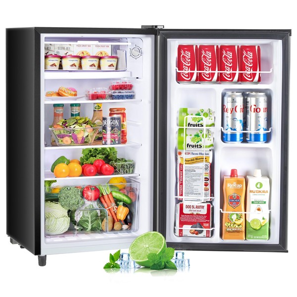 Zibbizo Zibbizo Upgraded Mini Fridge for Bedroom 3.2 Cu.Ft Small