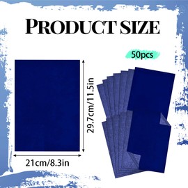 50 Sheets Tracing Paper A4 21 x 29.7 cm (Blue) Carbon Paper Blue Paper for Writing Through Transfer Patterns Easy and Perfect Can Be Used Multiple Times Transfer Paper Blue Paper for Paper Ceramic