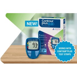 Contour Plus Blue Blood Glucose Monitoring System Glucometer