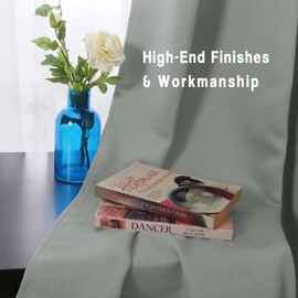 Grichril Extra Long Blackout Curtains - 2 Story High Living Room Drapes - Tall Curtains for High Ceiling or Long Window - 144 168 192 204 240 Inch 12ft-20ft Length (1 Panel, Grey, 100″x240″)