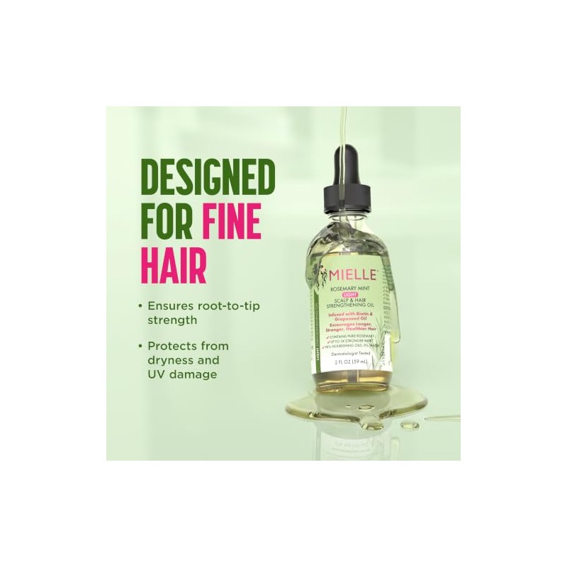 Mielle Aceite Fortalecedor Suave para Cuero Cabelludo y Cabello, Romero
