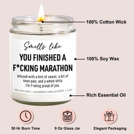 Younift Funny Marathon Candle, Gifts for Runners Female, Male, Half Marathon Runners Gifts, Christmas, Marathon Gifts for Runners Men, Women, Marathon Runner Gifts, Gifts for a Runner, Running Gifts