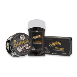 Suavecito- Paquete de elementos esenciales con aroma exclusivo de pomada: pomada para peinar el cabello a base de aceite, desodorante sin aluminio, Mo