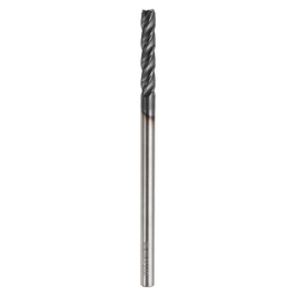 HARFINGTON Carbide Square Nose End Mill Bit 1/8" Cut Dia 4 Flutes TiAlN Coated Milling Cutter for Hardened Steel Metal (1/8" Shank 5/8" Cut Length 2-5/16" Long 30 Degree Helix)