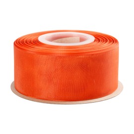 Joycrosso 38mm Torrid Orange Shimmer Sheer Organza Ribbon Sheer Chiffon Ribbon 45 Meters-Roll Multiple Colors Available for Gift Wrapping Wedding Events Christmas Décor