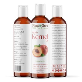 Peach Kernel Oil 4 fl. oz. Cold Pressed 100% Pure & Natural Carrier – Ideal for Skin, Face, Body, and Hair Moisturizer. Great for DIY Creams, Lotions, and Lip Balms.