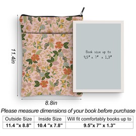 Orchard Flower Book Sleeve Aesthetic Book Cover Book Lovers Gifts Book Pouch Book Club Gifts Bookish Gifts Book Protector Book Gifts for Readers Women Girls Friend Christmas Graduation Birthday Gifts