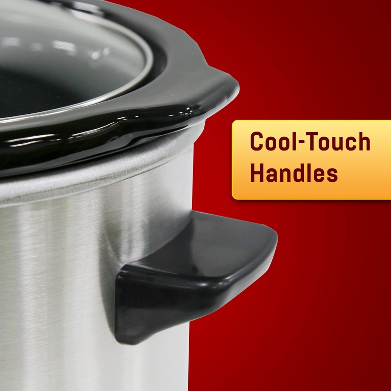 Elite Gourmet MST-250XS# Electric Slow Cooker Ceramic Pot, with Adjustable