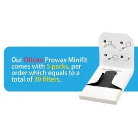 Wax Guards for Oticon ProWax MiniFit Hearing Aid Supplies Replacement Wax Filters, Oticon Hearing aid Supplies (5 Packs/ 30 Pcs)