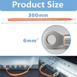 ZWWOGE 4PCS 0.66 Massekabel Kfz,Motor Masseband,Massekabel,Masseband Kfz,Erdungsband,Geeignet für die Meisten Geflochtenen Kupfer-Erdungsbänder für Hochleistungsmotoren im Automobilbereich (29cm)