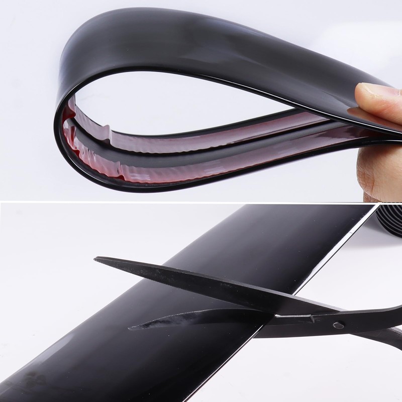 SBWLKJ 16FT Automotive Trim Molding Glossy Black 4"(100mm) Heavy-Duty Car
