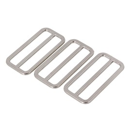 BQLZR 5cm Belt Silver Zinc Alloy Heavy Welded Tri Glider Sliders Buckle for Handbags & Backpacks Accessories Pack of 10