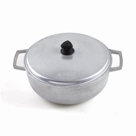 Imusa GAU-80505W Caldero with Lid, Natural Cast Aluminum, 4.8 Qt - Quantity 4