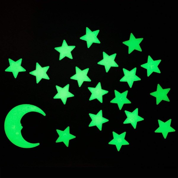 Glow in The Dark Stickers Moon DIY Wall Stickers, Glow