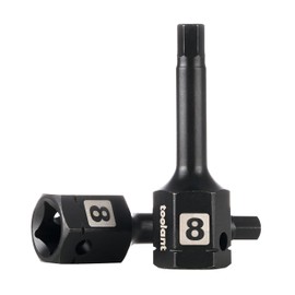 toolant 1/2" drive 1/2" impact hex bit socket set 2PCS, Hex Drive, S2 Steel Air Drive Allen Socket set,Impact Grade，Anti-Roll Design