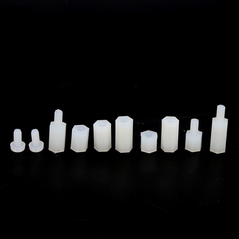 300Pcs M3 White Nylon Screw Set Insulation Material Male Female
