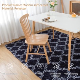 Poboton Area Rugs for Living Room, Ultra Soft Fluffy Non-Slip High Pile Rugs for Bedroom Kitchen Kids Nursery Room Entryway (Lantern Blue, 3x5 Feet)